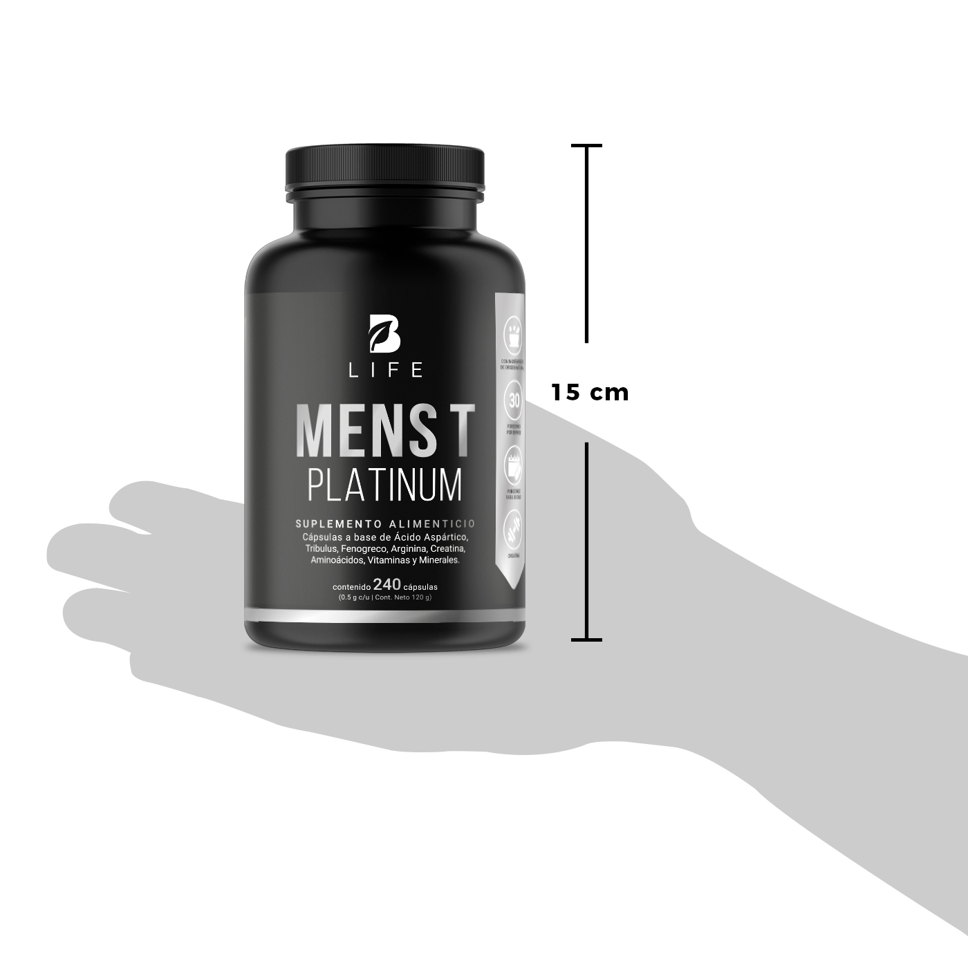 Foto 8 pulgar | Fórmula Platinum para Hombre 240 Cápsulas con 500 mg Ingredientes naturales Mens T Platinum B Life