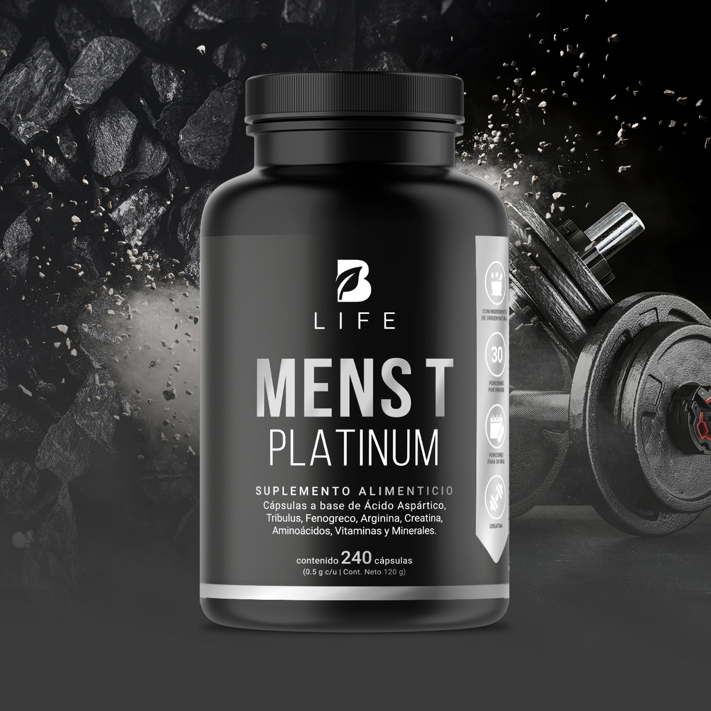 Foto 9 pulgar | Fórmula Platinum para Hombre 240 Cápsulas con 500 mg Ingredientes naturales Mens T Platinum B Life