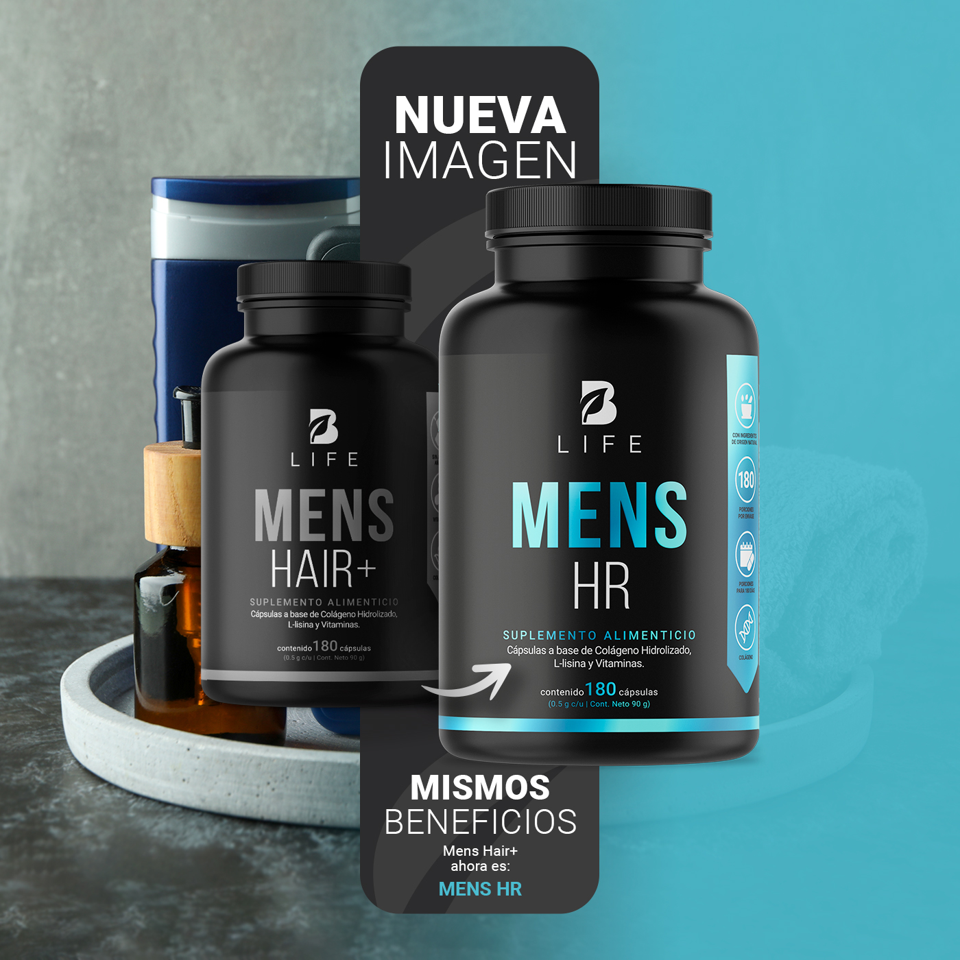 Foto 4 pulgar | Mens Hair de 180 Cápsulas Ingredientes Naturales Mens Hair B Life