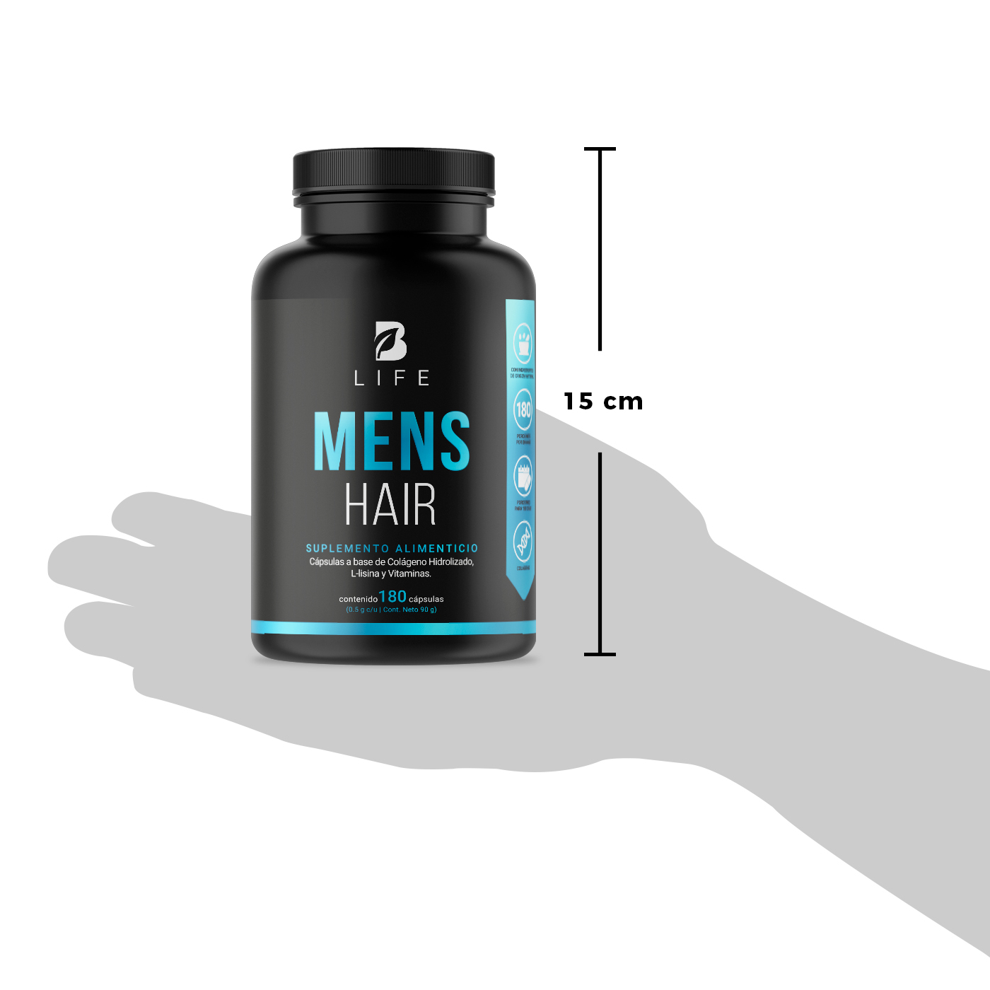 Foto 8 pulgar | Mens Hair de 180 Cápsulas Ingredientes Naturales Mens Hair B Life