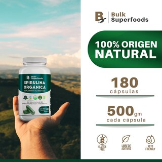 Foto 3 | Suplementos Alimenticios A Base De Espirulina Oganica 100% Natural 180 Cápsulas Con Propiedades Anti