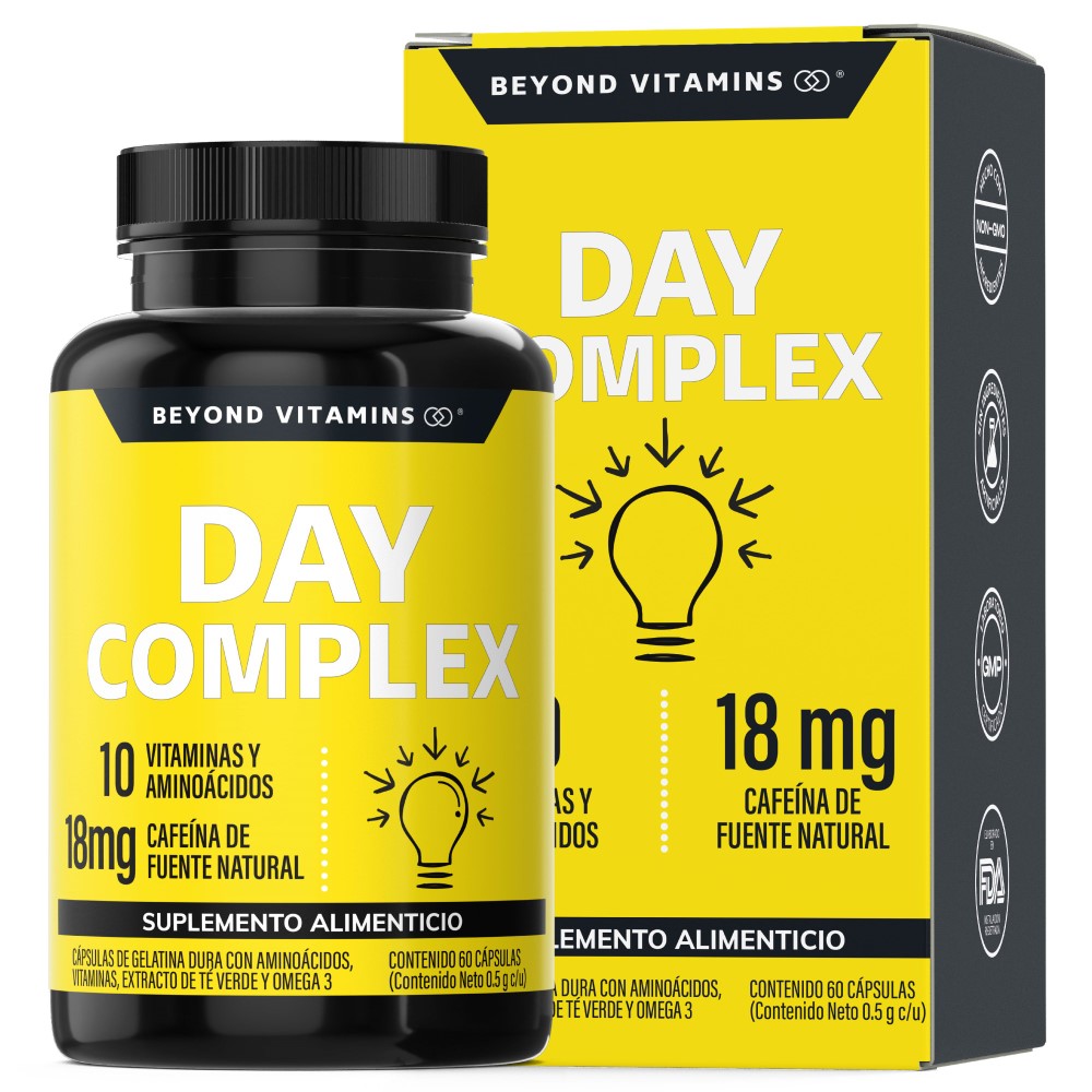 Day Complex con Vitaminas Minerales y Aminoácidos Suplemento Alimenticio con 60 Cápsulas