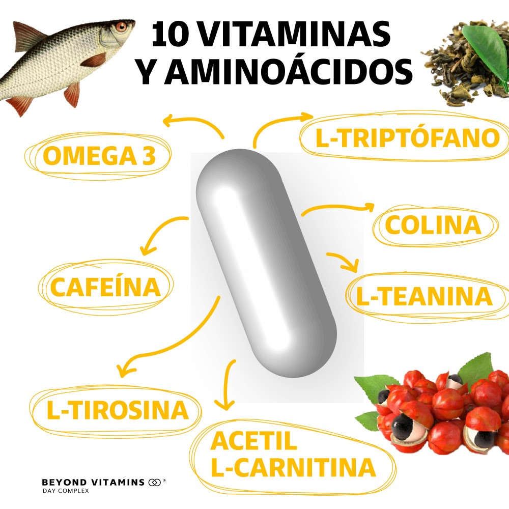 Foto 3 | Day Complex con Vitaminas Minerales y Aminoácidos Suplemento Alimenticio con 60 Cápsulas