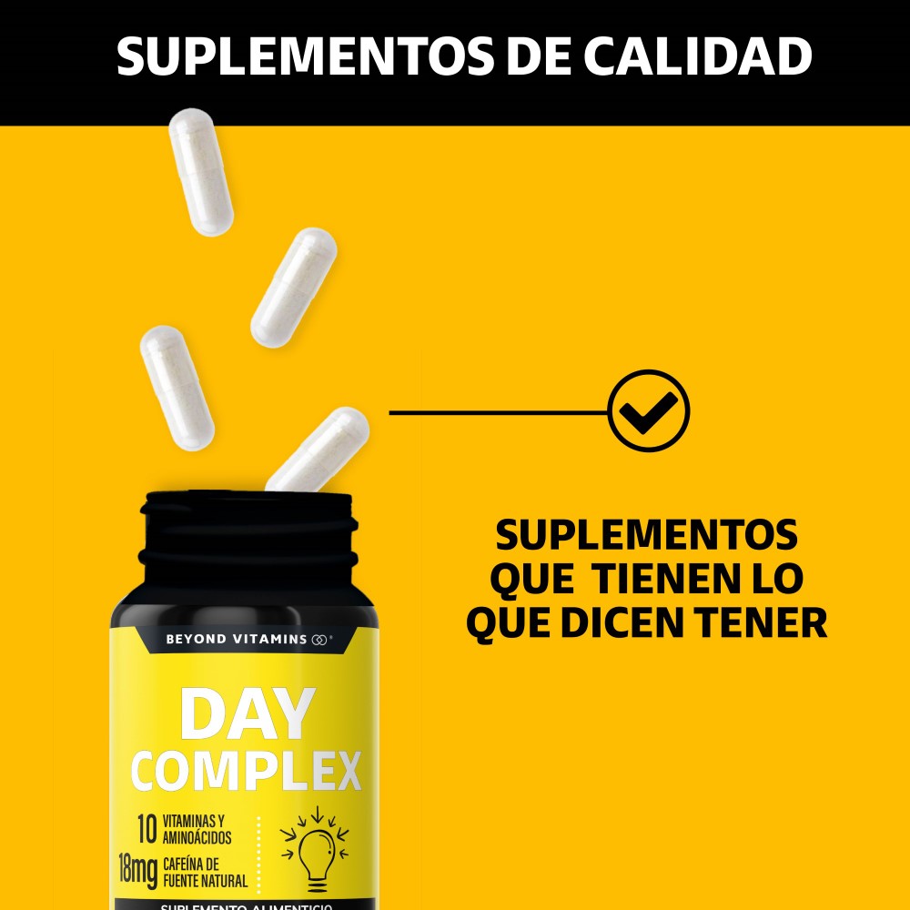 Foto 6 | Day Complex con Vitaminas Minerales y Aminoácidos Suplemento Alimenticio con 60 Cápsulas