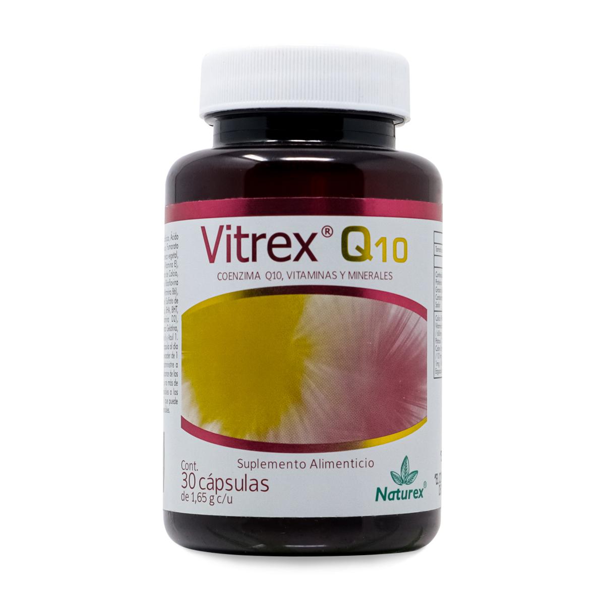 Vitrex Q 10 Coenzima Q10 Vitamina Y Minerales 30 Caps 1.65g C/u Naturex