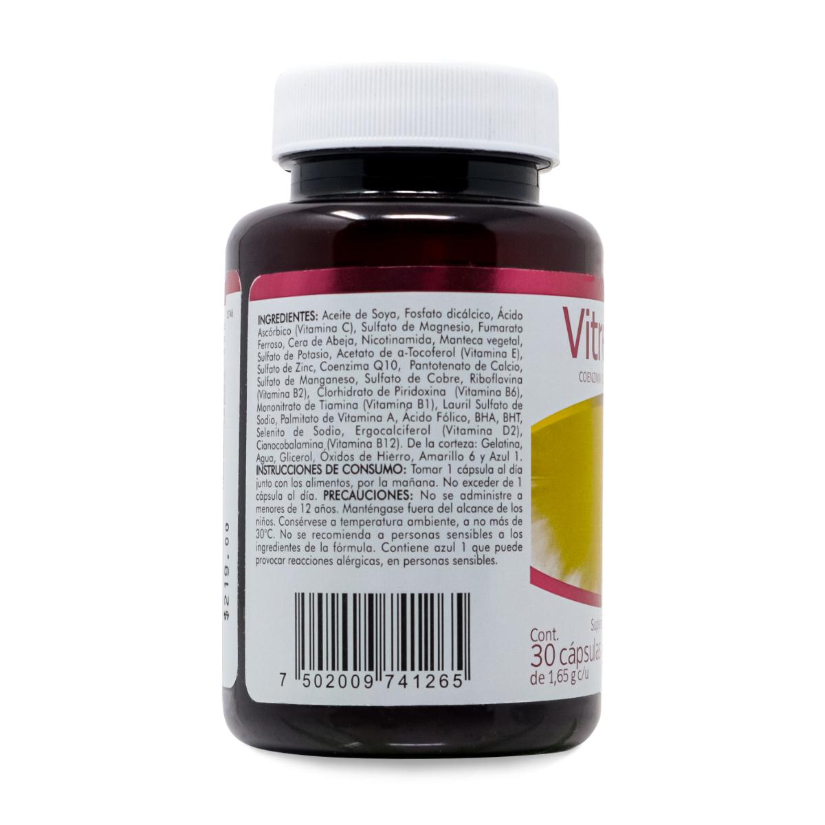 Foto 2 | Vitrex Q 10 Coenzima Q10 Vitamina Y Minerales 30 Caps 1.65g C/u Naturex