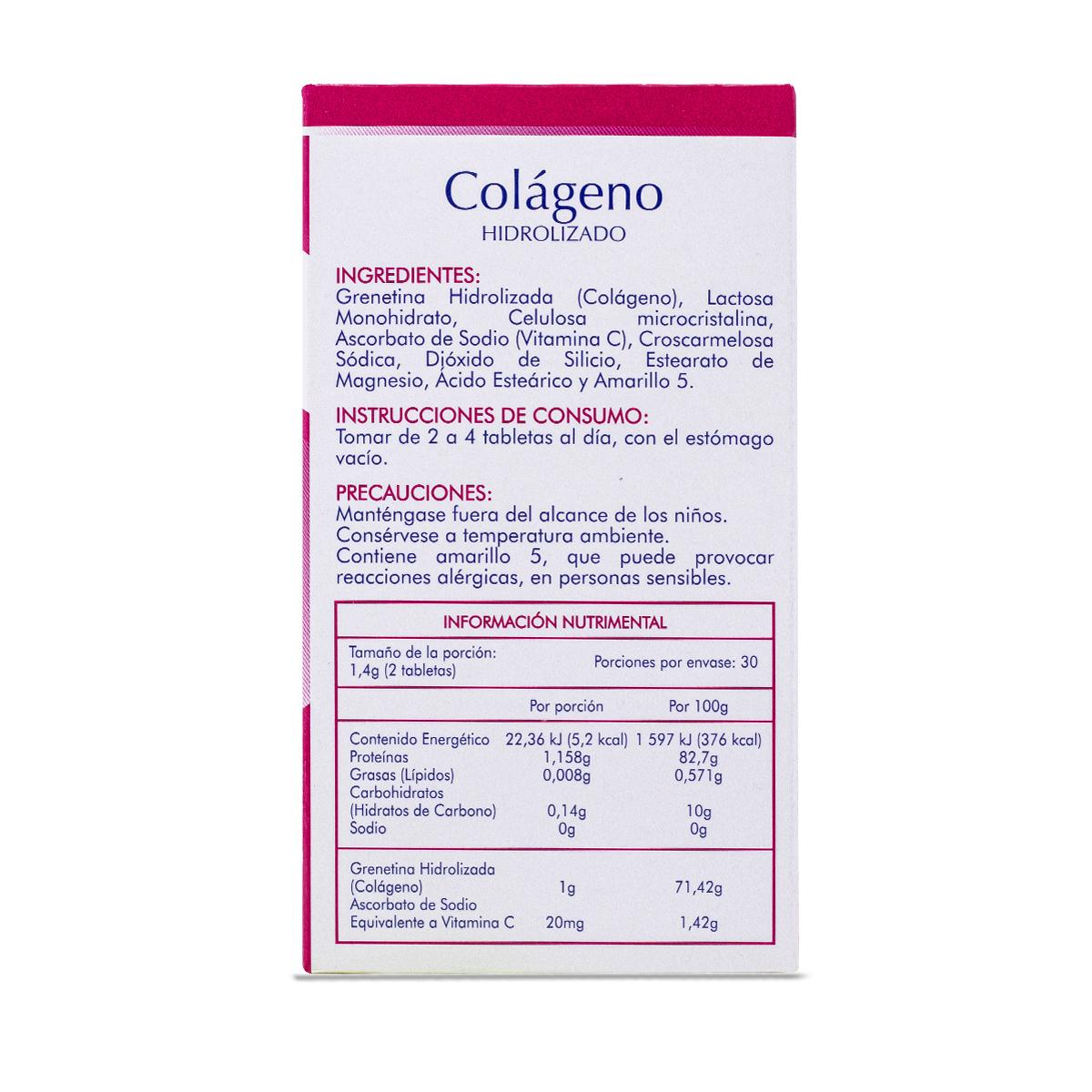 Foto 4 pulgar | Colágeno Hidrolizado Naturex Suplementos Alimenticios 60 Tabletas 700 mg c/u