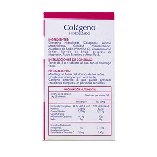 Foto 3 | Colágeno Hidrolizado Naturex Suplementos Alimenticios 60 Tabletas 700 mg c/u