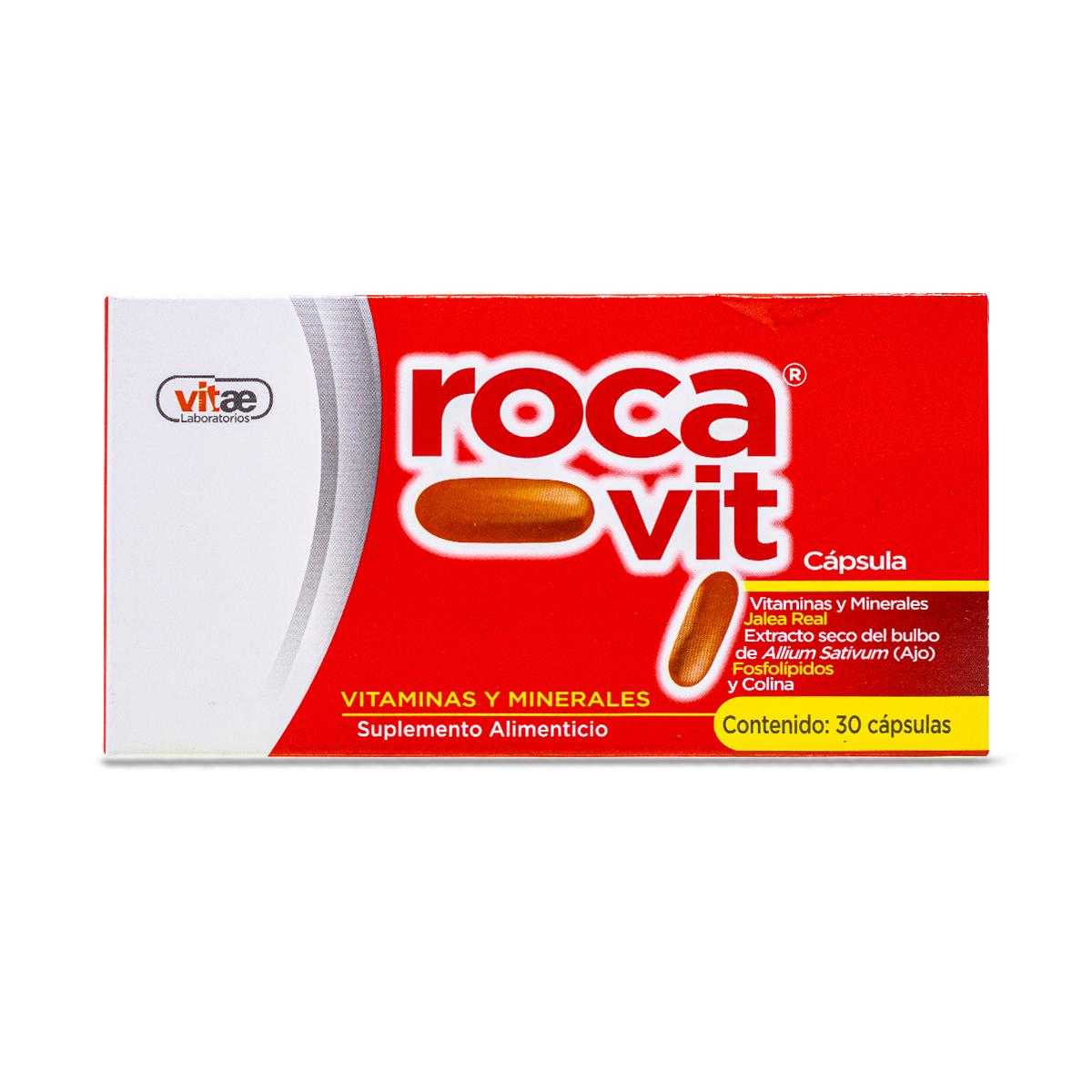 Foto 1 | Vitaminas y Minerales Jalea Real Roca Vit Caps Vitae Extracto Seco de Ajo y Colina 30 Caps