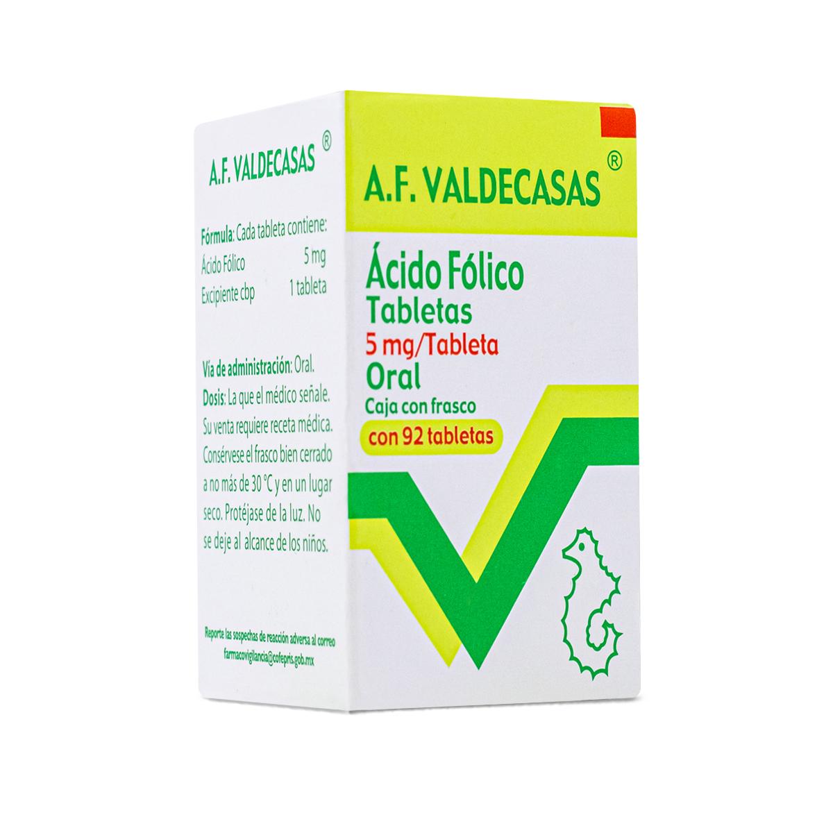 Foto 3 pulgar | Ácido Fólico de Vitamina B Valdecasas con 92 Tabletas