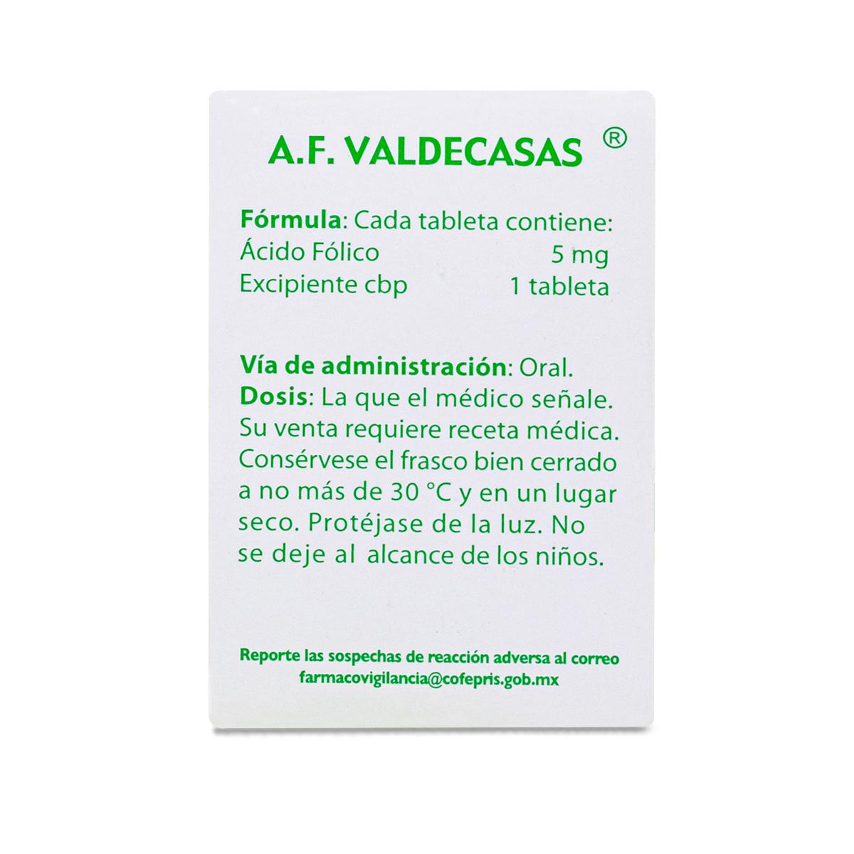 Foto 4 pulgar | Ácido Fólico de Vitamina B Valdecasas con 92 Tabletas