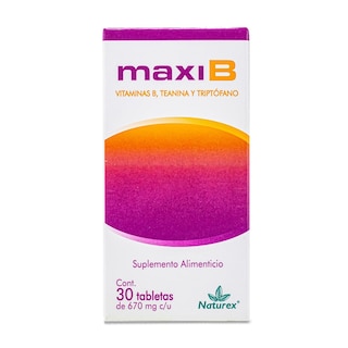 Foto 1 | Maxib 30 Tab 670 Mg Vitamina B, Teanina Y Triptofano Naturex