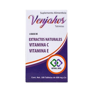 Foto 1 | Vitamina C, Vitamina E, Semilla De Uva Roja, Arandano, Avellanoa, Natural Jahvs Venjahvs 100 Tab 600 Mg Blanco