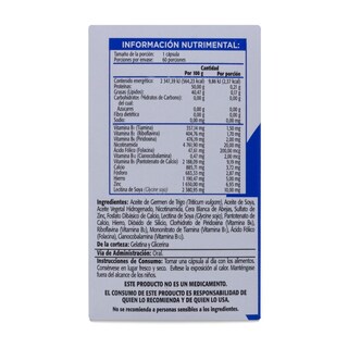 Foto 3 | Complejo B Hierro, Zinc Y Lecitina De Soya, 60 Capsulas, Gelpharma