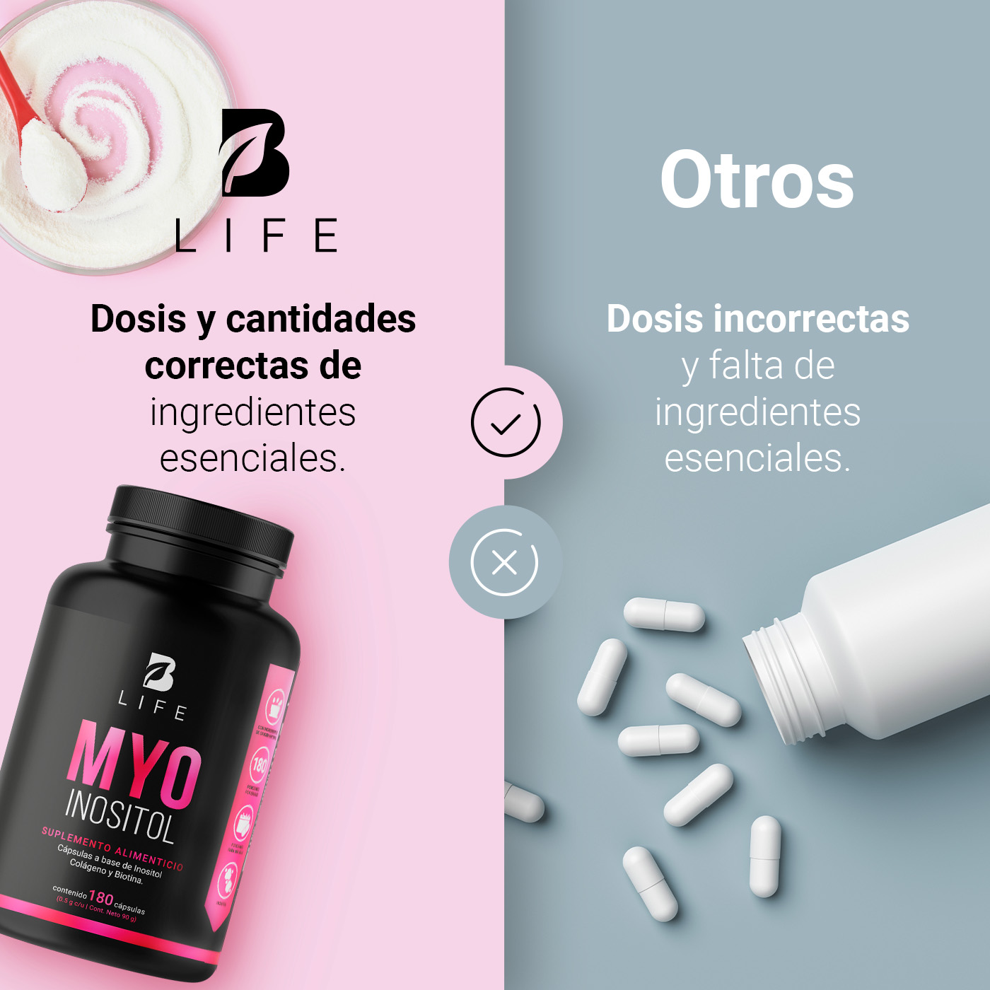 Foto 6 | Myo Inositol de 180 Cápsulas B Life