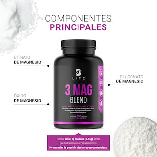Foto 4 | Mezcla de Magnesios 200 Cápsulas Citrato Oxido Gluconato B Life
