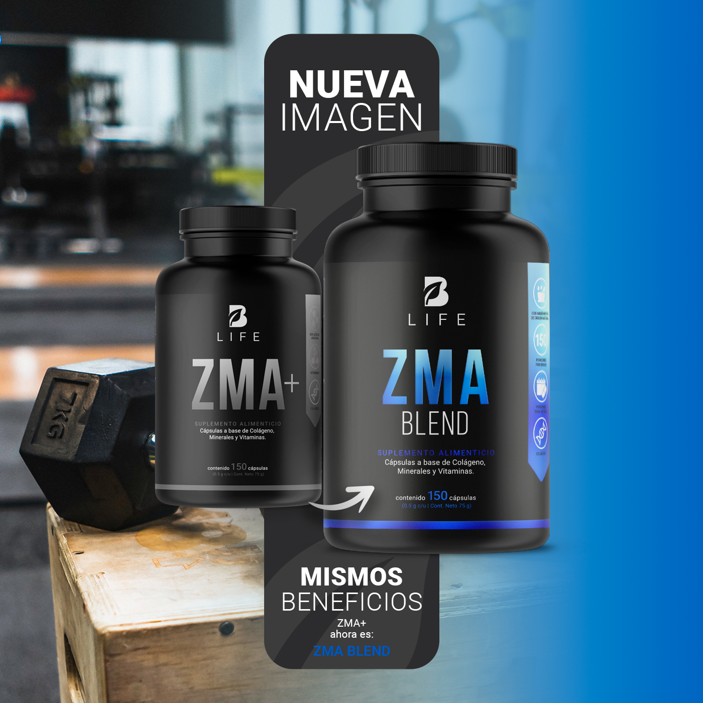 Foto 4 pulgar | Mezcla de Zinc/ Magnesio/ Vitamina C/ Colágeno Hidrolizado/ Vitamina B6 150 Cápsulas Ingredientes Naturales ZMA Bl