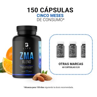 Foto 5 | Mezcla de Zinc/ Magnesio/ Vitamina C/ Colágeno Hidrolizado/ Vitamina B6 150 Cápsulas Ingredientes Naturales ZMA Bl