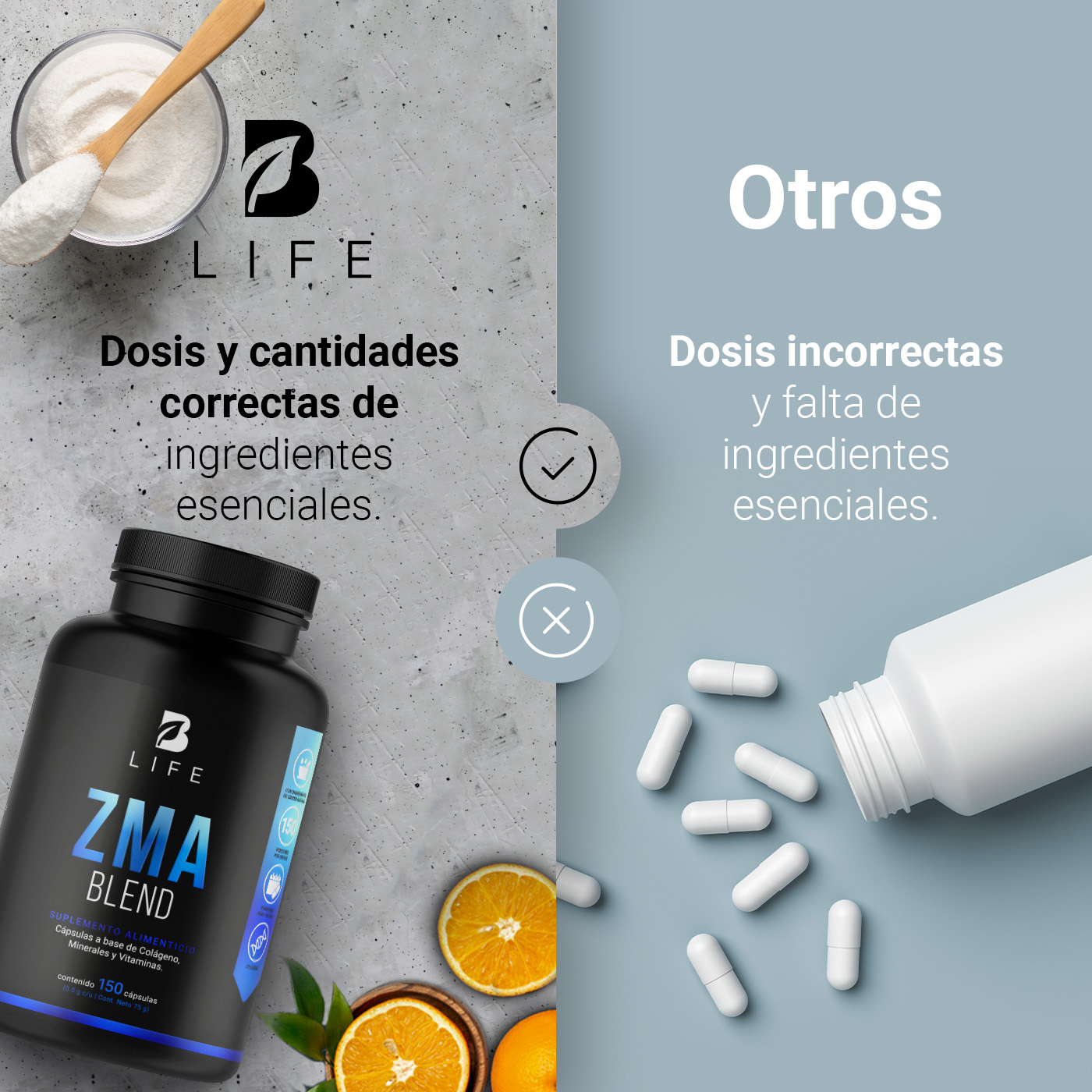 Foto 7 pulgar | Mezcla de Zinc/ Magnesio/ Vitamina C/ Colágeno Hidrolizado/ Vitamina B6 150 Cápsulas Ingredientes Naturales ZMA Bl