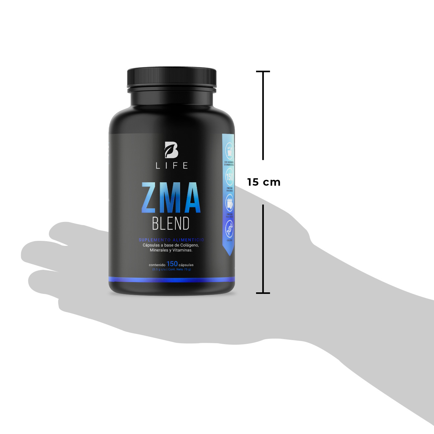 Foto 8 pulgar | Mezcla de Zinc/ Magnesio/ Vitamina C/ Colágeno Hidrolizado/ Vitamina B6 150 Cápsulas Ingredientes Naturales ZMA Bl