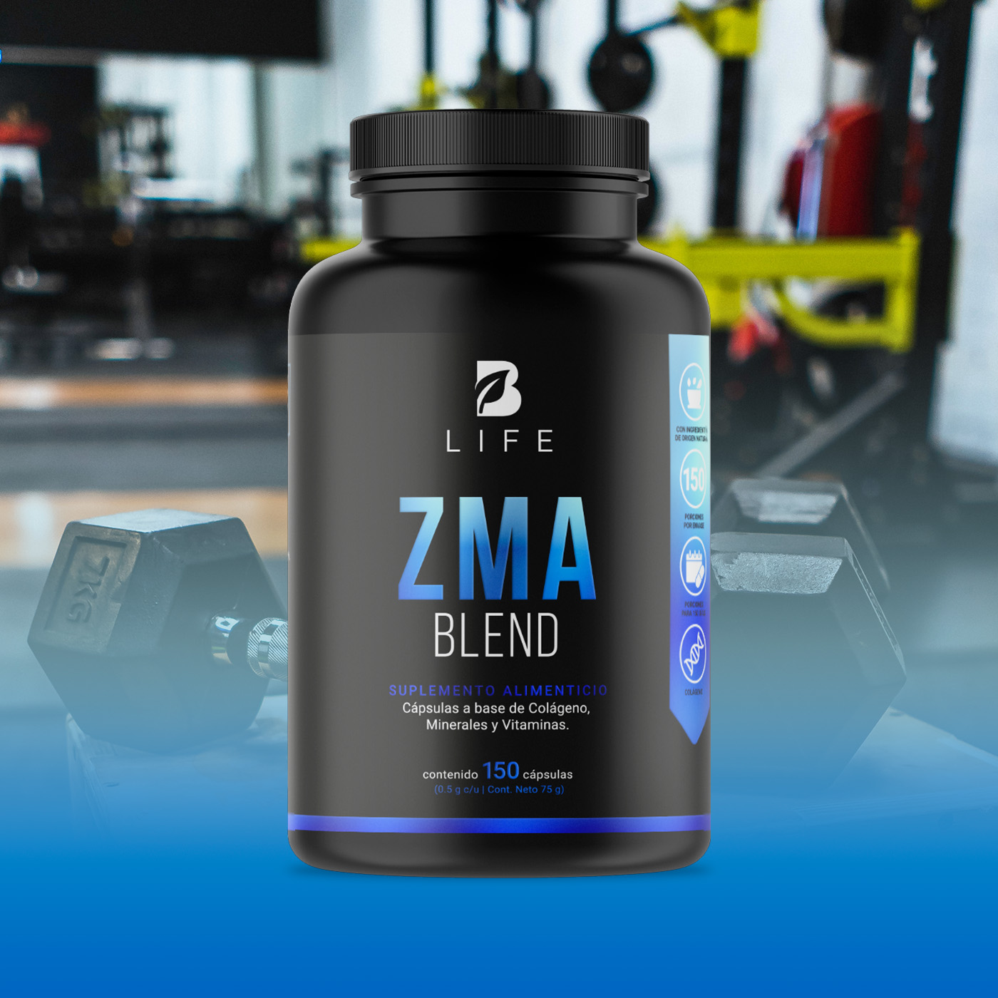 Foto 8 | Mezcla de Zinc/ Magnesio/ Vitamina C/ Colágeno Hidrolizado/ Vitamina B6 150 Cápsulas Ingredientes Naturales ZMA Bl
