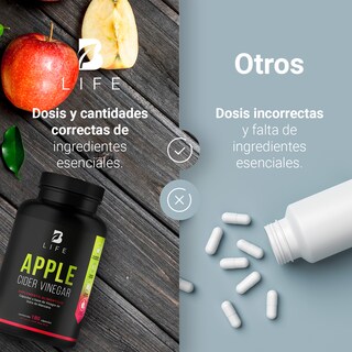 Foto 6 | Vinagre de Sidra de Manzana de 180 Cápsulas 500 mg Ingredientes Naturales Apple Cider Vinegar B Life