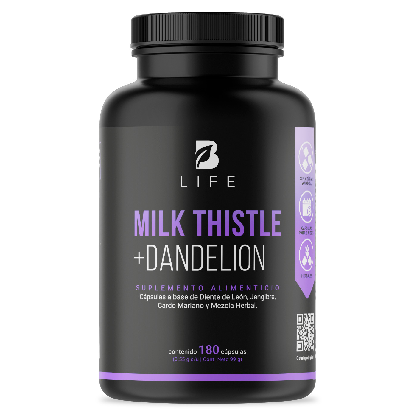 Foto 2 pulgar | Suplemento B Life Milk Thistle con Dandelion 180 Cápsulas