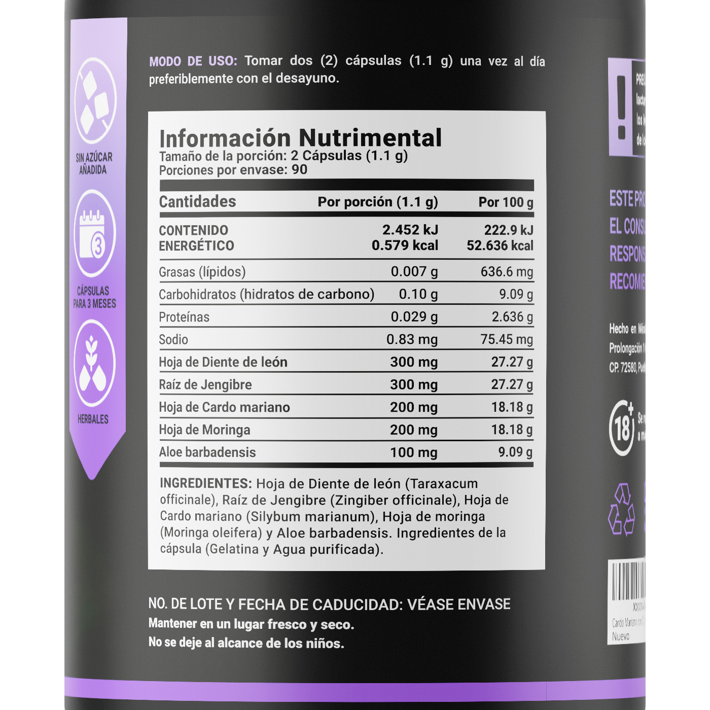Foto 3 pulgar | Suplemento B Life Milk Thistle con Dandelion 180 Cápsulas