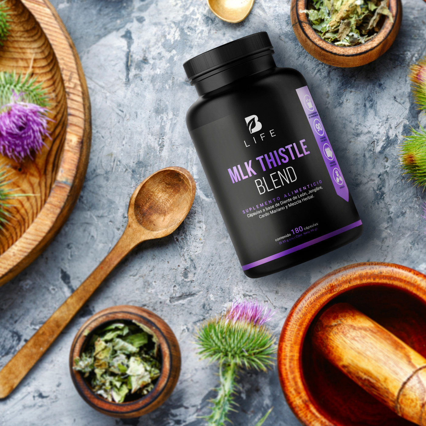 Foto 9 pulgar | Suplemento B Life Milk Thistle con Dandelion 180 Cápsulas