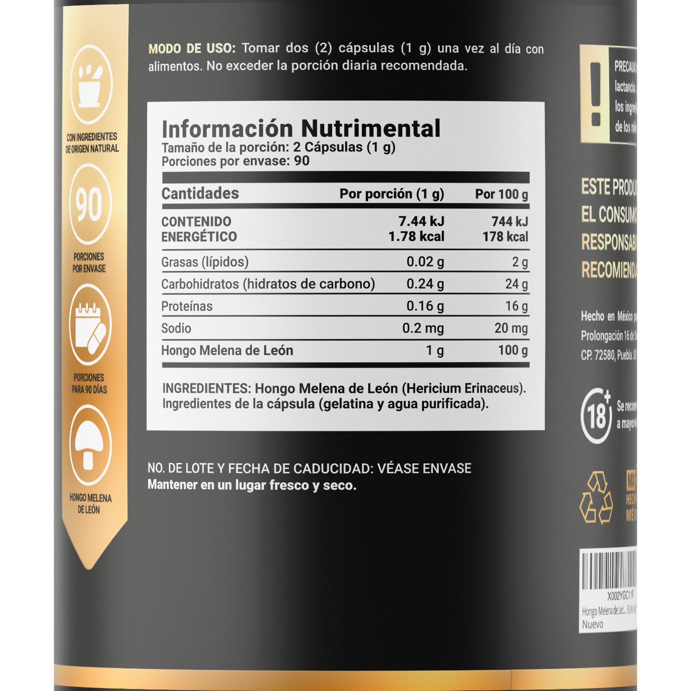 Foto 3 pulgar | Suplemento Alimenticio B Life Lions Mane Blend 180 Cápsulas