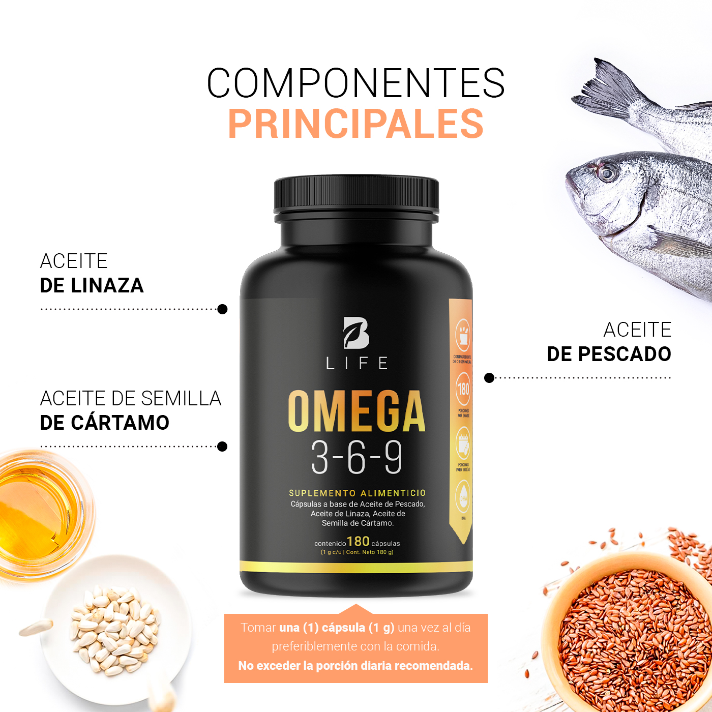 Foto 5 pulgar | Omega 3 - 6 - 9 B Life