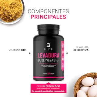 Foto 4 | Suplemento Alimenticio B Life Levadura de Cerveza B12 200 Cápsulas
