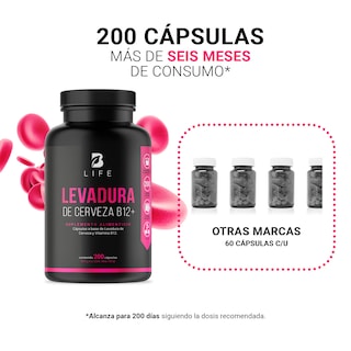 Foto 5 | Suplemento Alimenticio B Life Levadura de Cerveza B12 200 Cápsulas