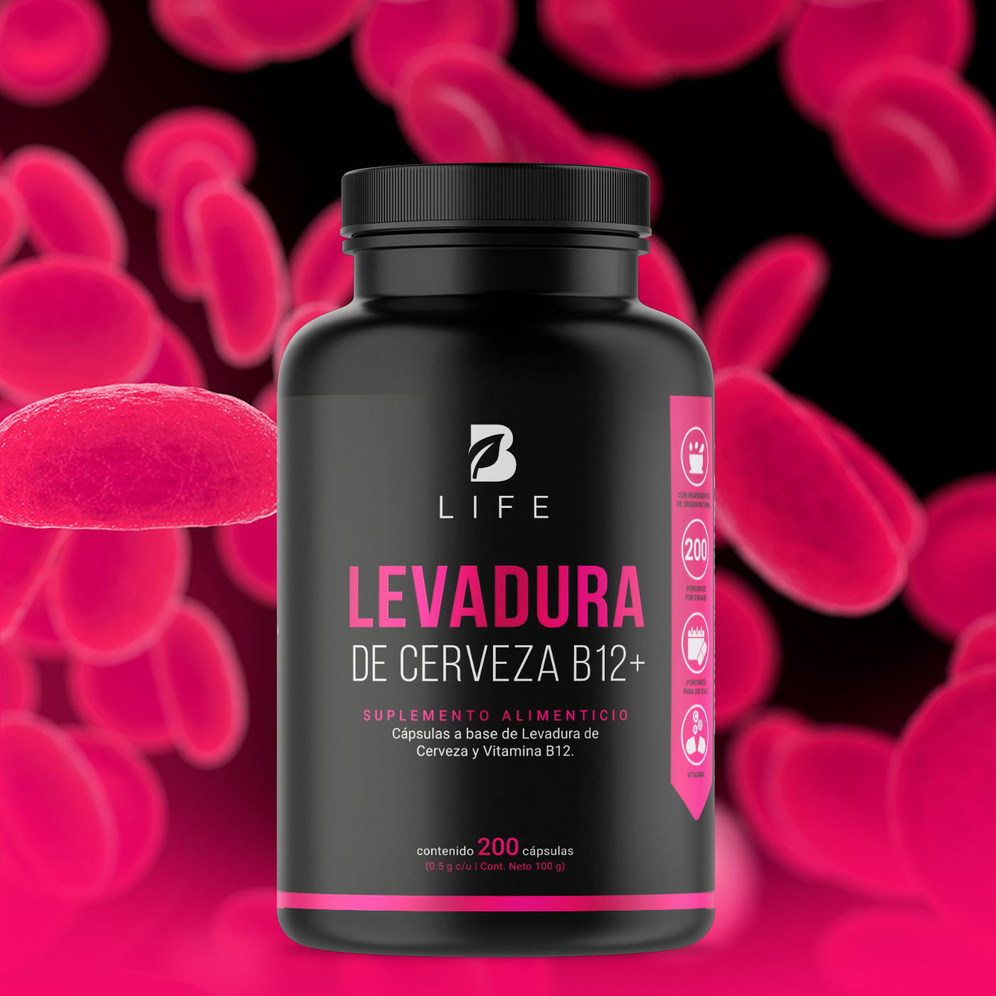 Foto 8 | Suplemento Alimenticio B Life Levadura de Cerveza B12 200 Cápsulas