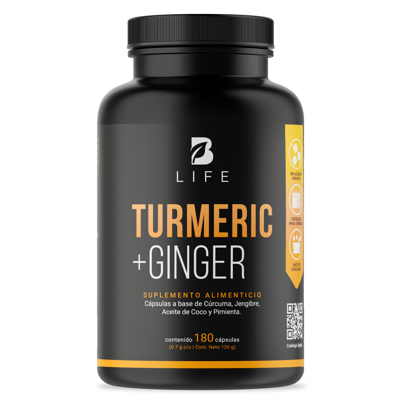 Foto 2 pulgar | Suplemento Alimenticio B Life Turmeric con Ginger 180 Cápsulas