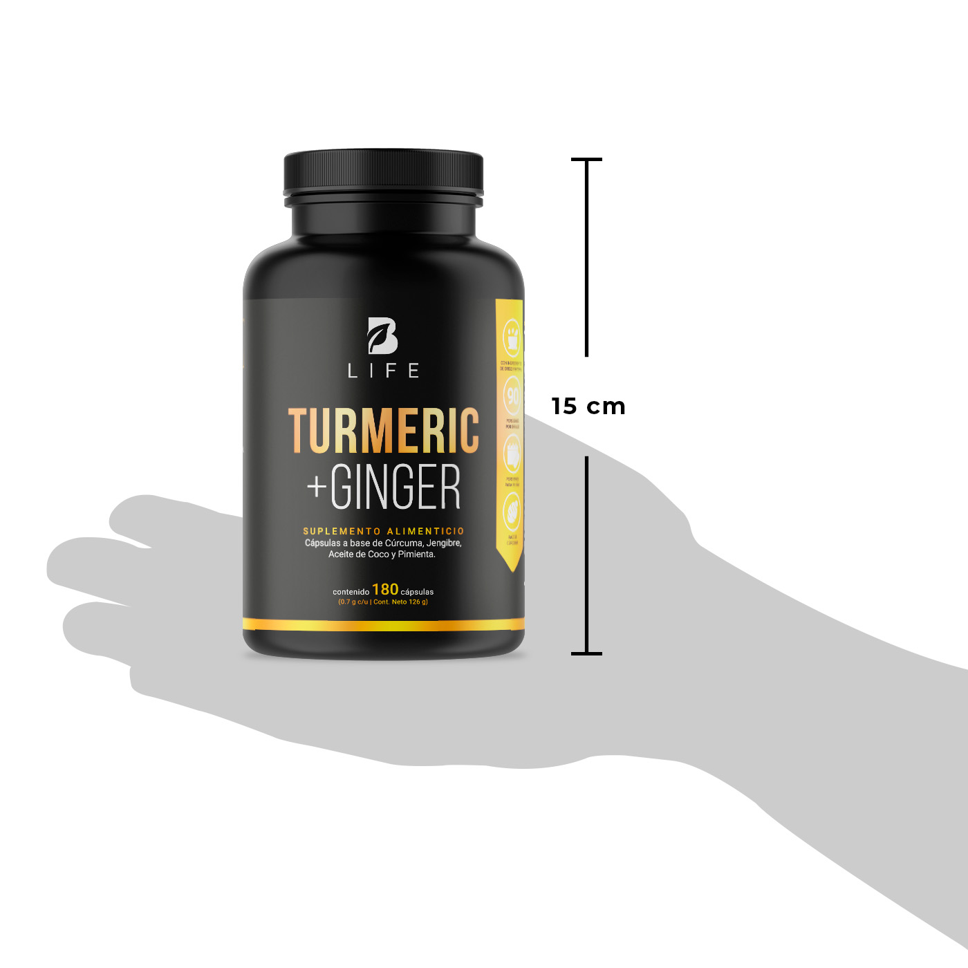 Foto 7 pulgar | Suplemento Alimenticio B Life Turmeric con Ginger 180 Cápsulas