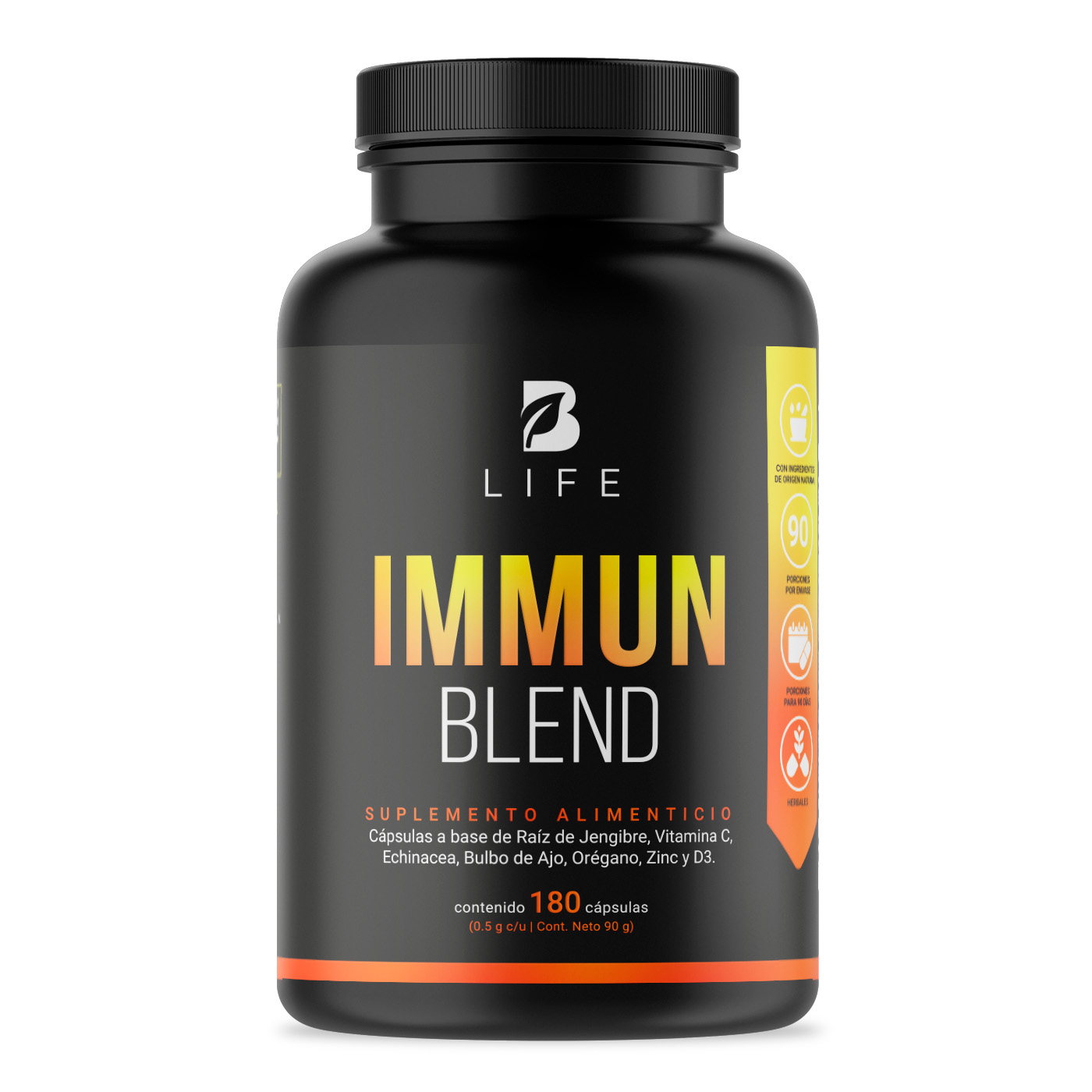 Immun Blend 180 Cápsulas Ingredientes Naturales Immune Blend B Life