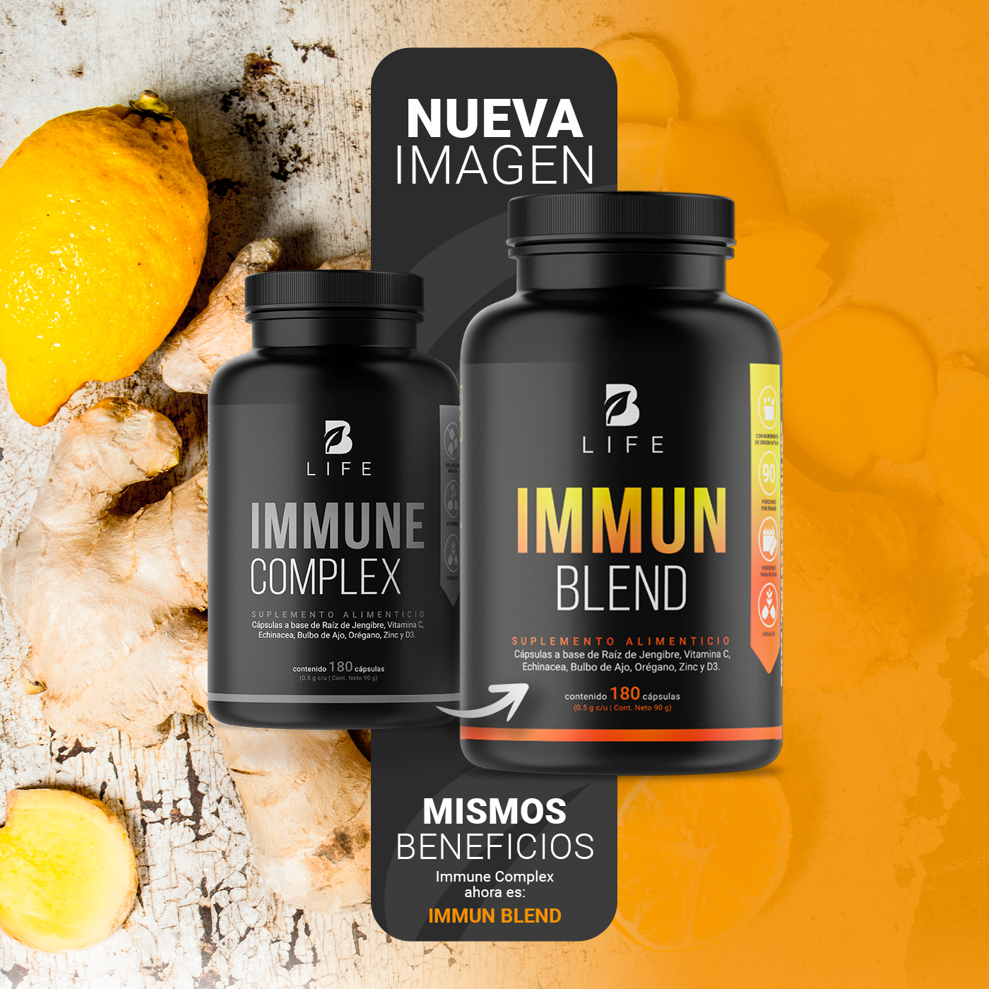 Foto 3 | Immun Blend 180 Cápsulas Ingredientes Naturales Immune Blend B Life