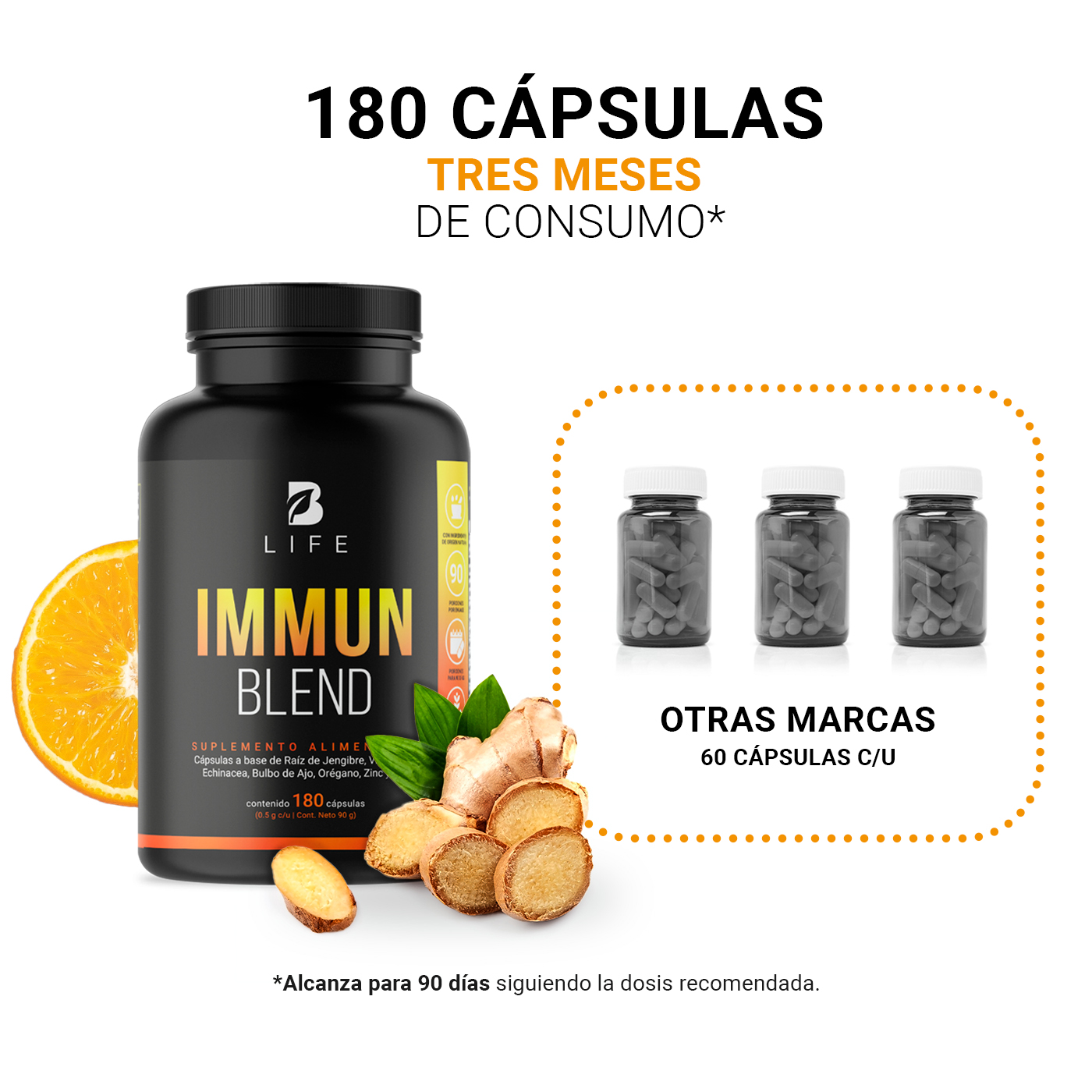 Foto 6 pulgar | Immun Blend 180 Cápsulas Ingredientes Naturales Immune Blend B Life