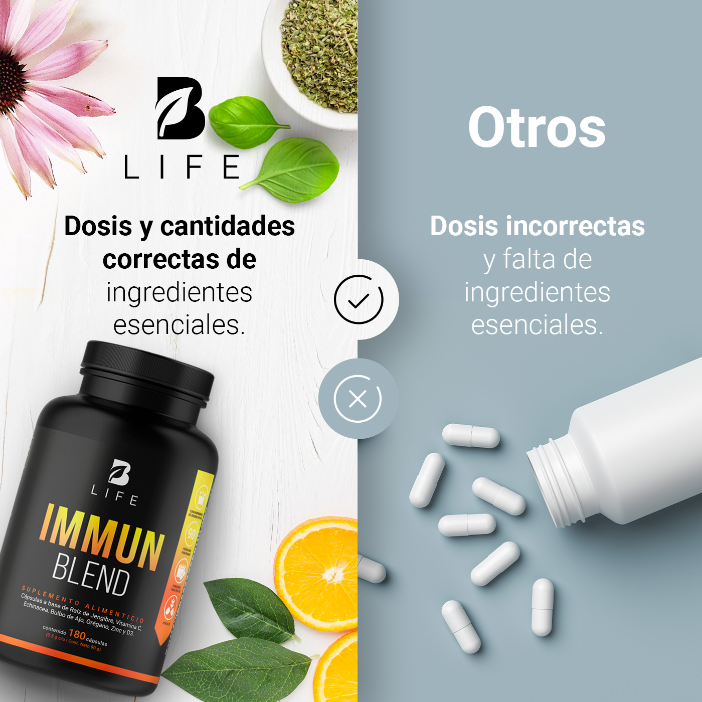 Foto 6 | Immun Blend 180 Cápsulas Ingredientes Naturales Immune Blend B Life
