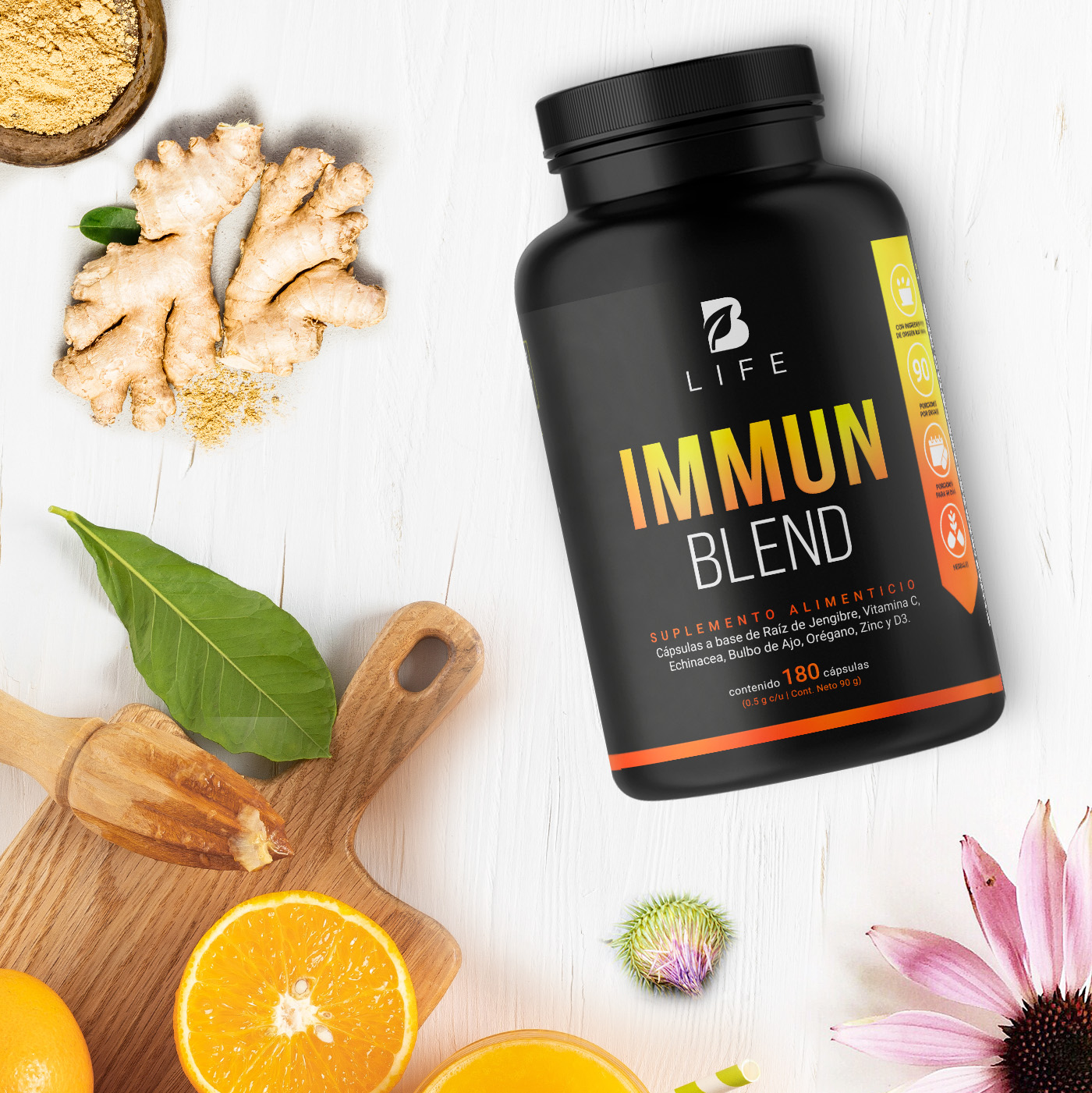 Foto 8 | Immun Blend 180 Cápsulas Ingredientes Naturales Immune Blend B Life