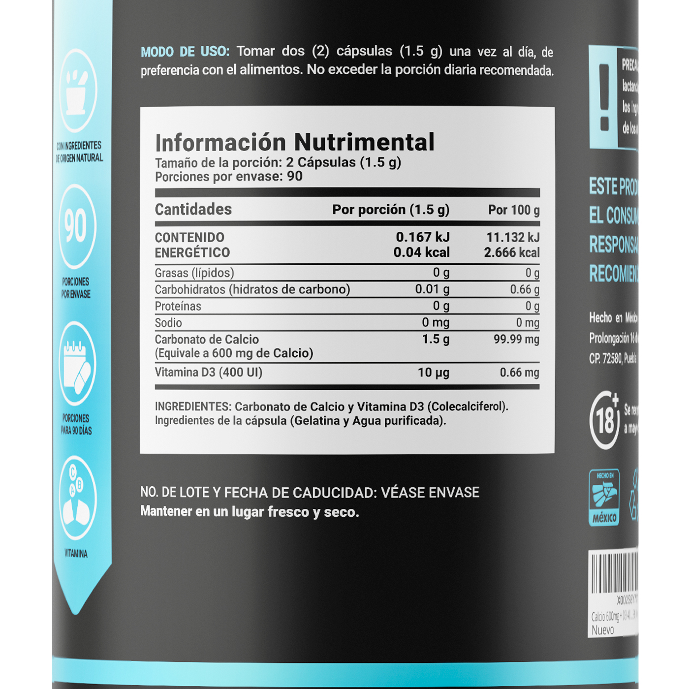 Foto 3 pulgar | Suplemento Alimenticio B Life Calcium +D3 180 Cápsulas