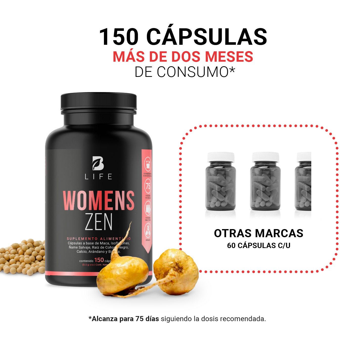 Foto 6 pulgar | Womens Zen de 150 Cápsulas Ingredientes Naturales Womens Zen B Life