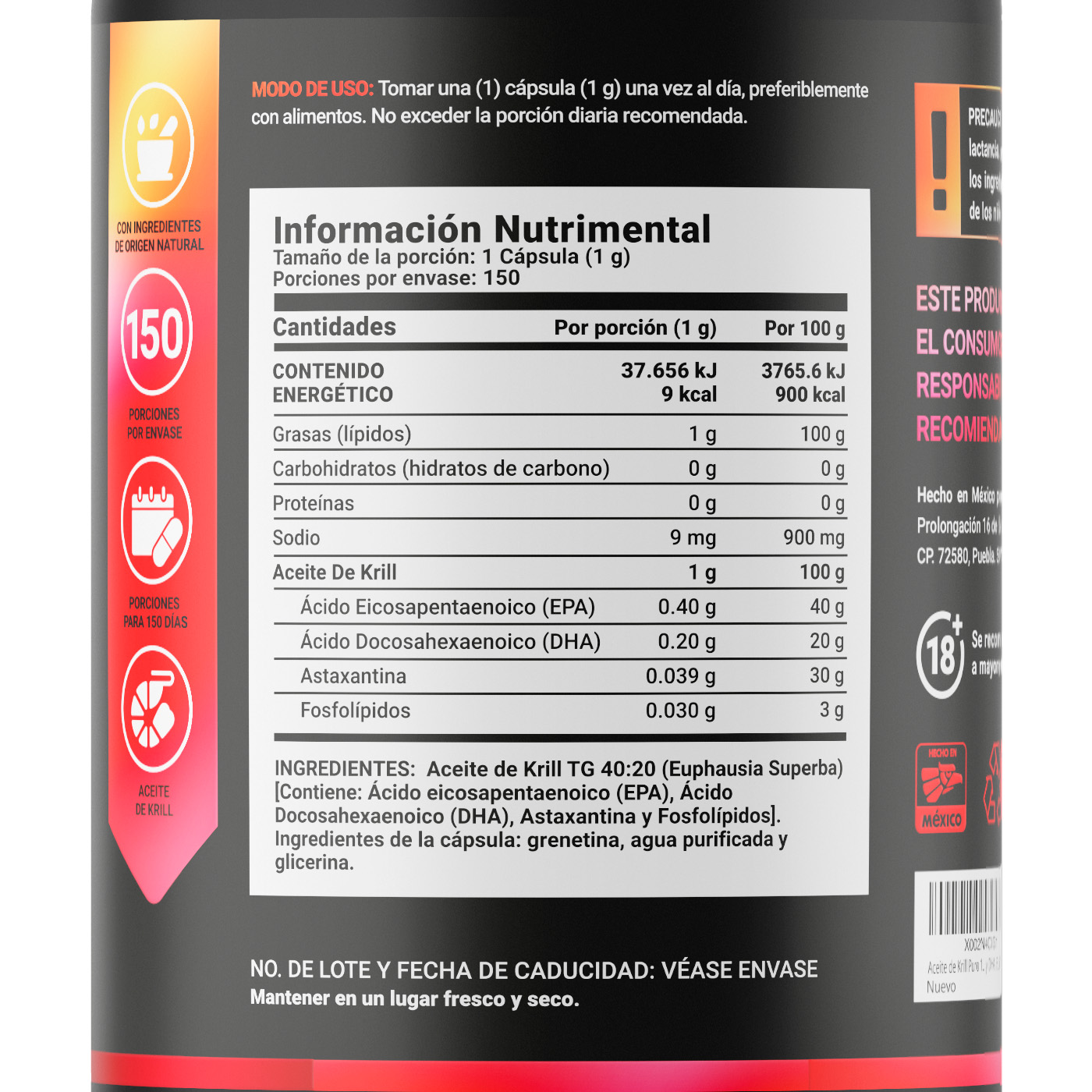Foto 3 pulgar | Suplemento Alimenticio B Life Icelandic Krill Oil 150 Cápsulas
