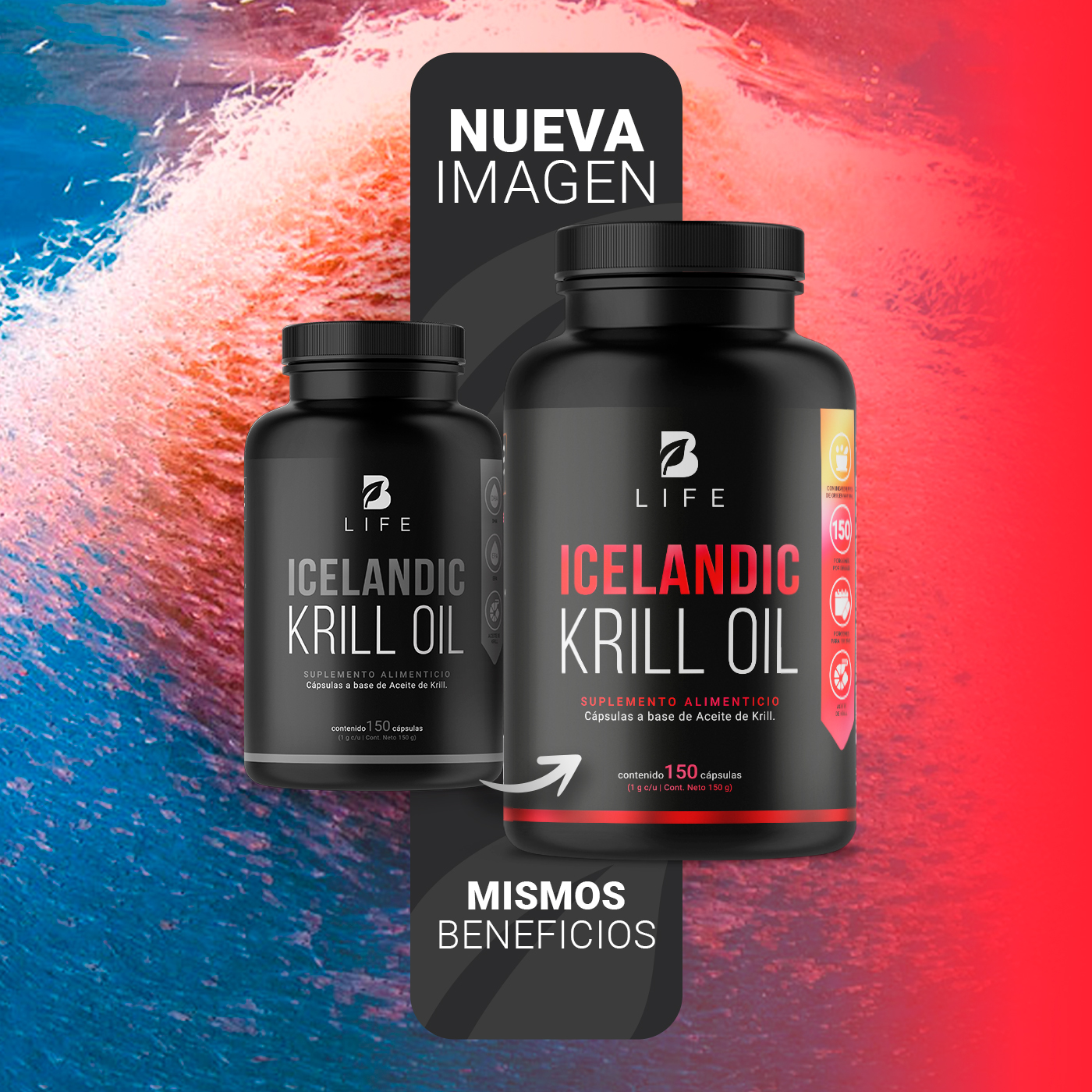 Foto 4 pulgar | Suplemento Alimenticio B Life Icelandic Krill Oil 150 Cápsulas