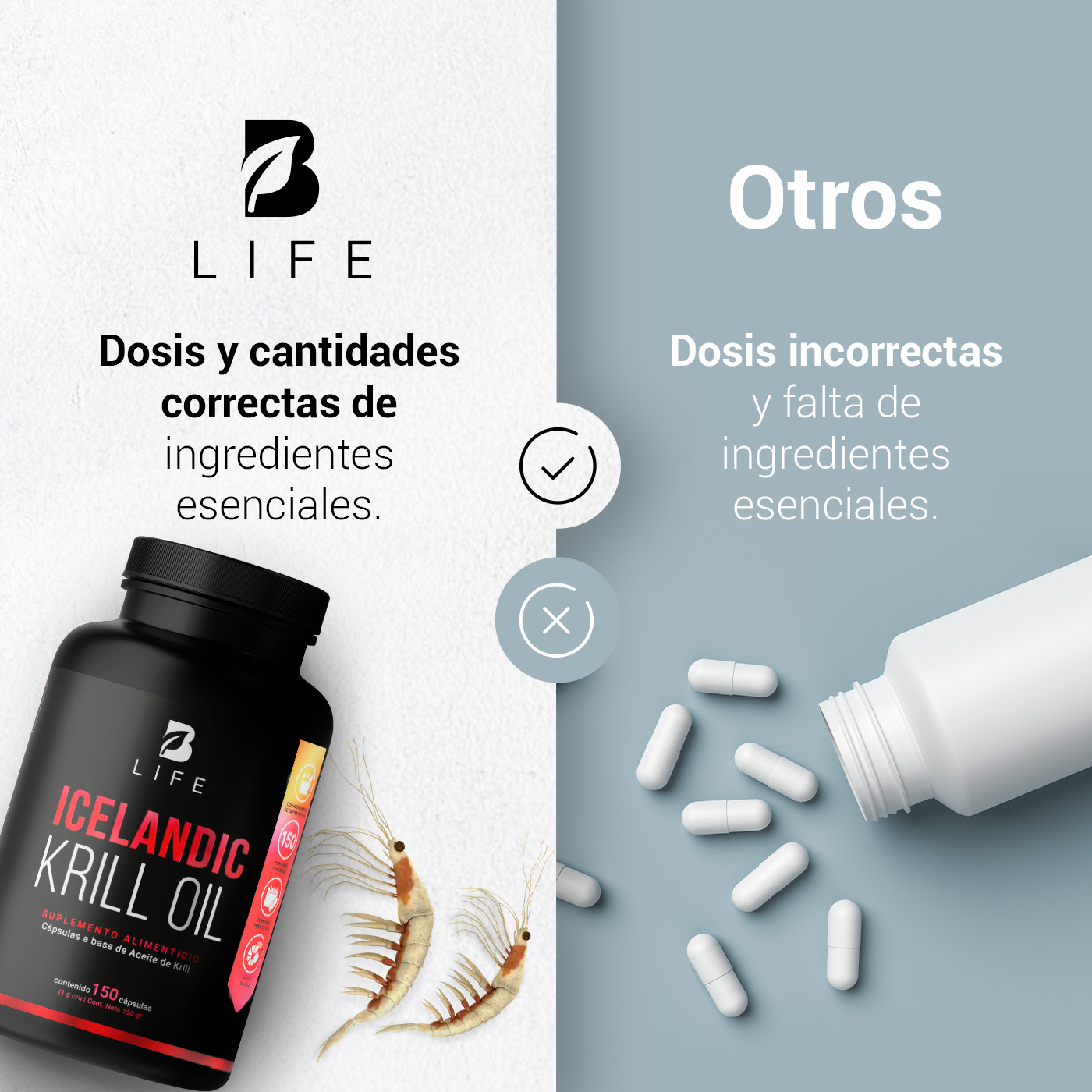 Foto 7 pulgar | Suplemento Alimenticio B Life Icelandic Krill Oil 150 Cápsulas