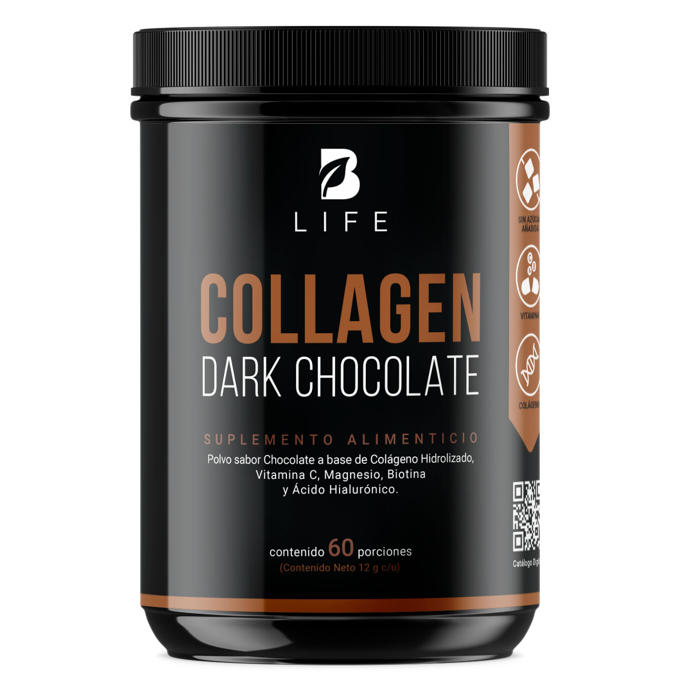 Foto 2 pulgar | Suplemento B Life Collagen Dark 60 Porciones