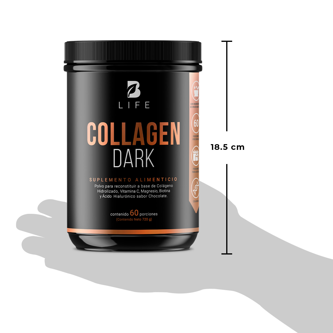 Foto 8 pulgar | Suplemento B Life Collagen Dark 60 Porciones
