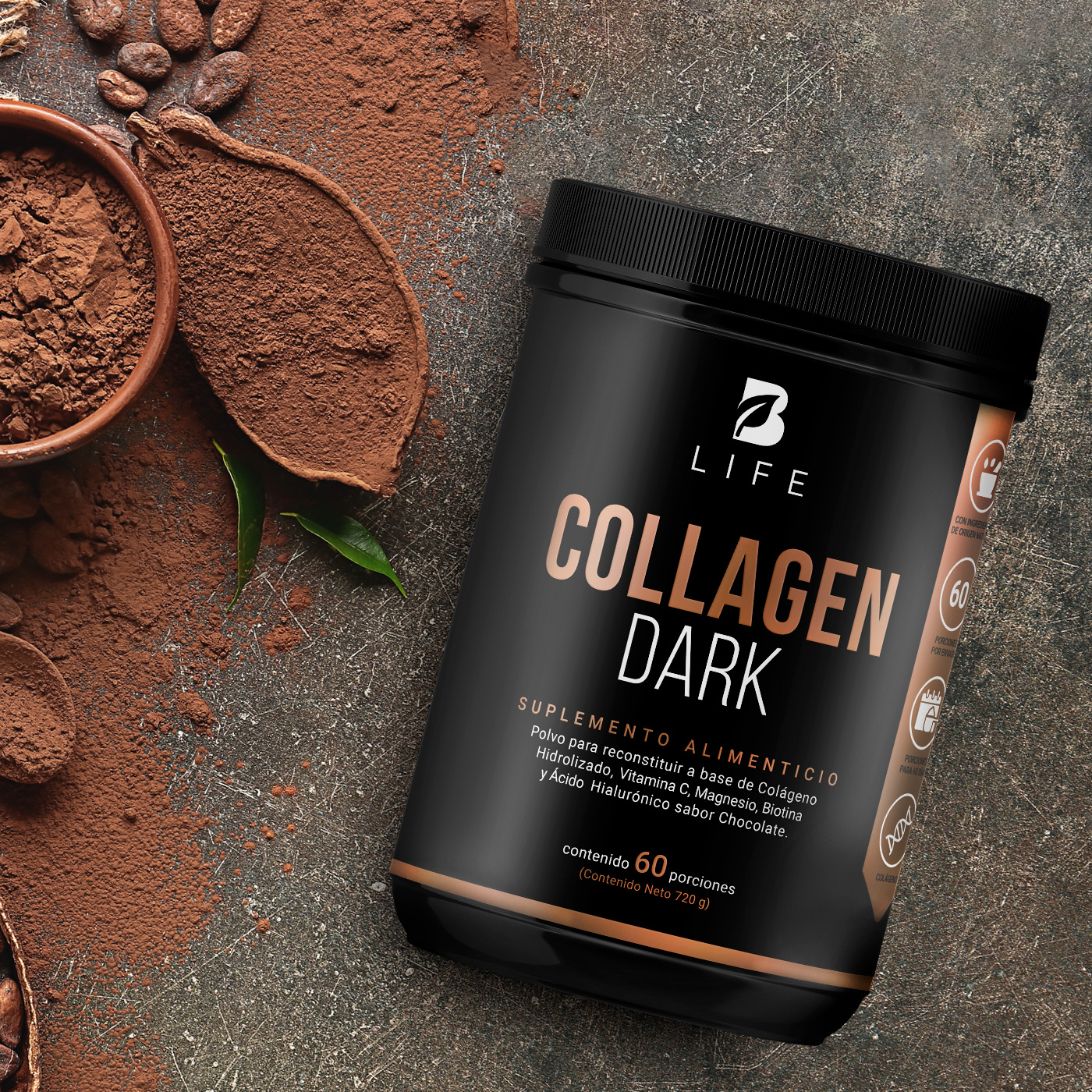 Foto 9 pulgar | Suplemento B Life Collagen Dark 60 Porciones