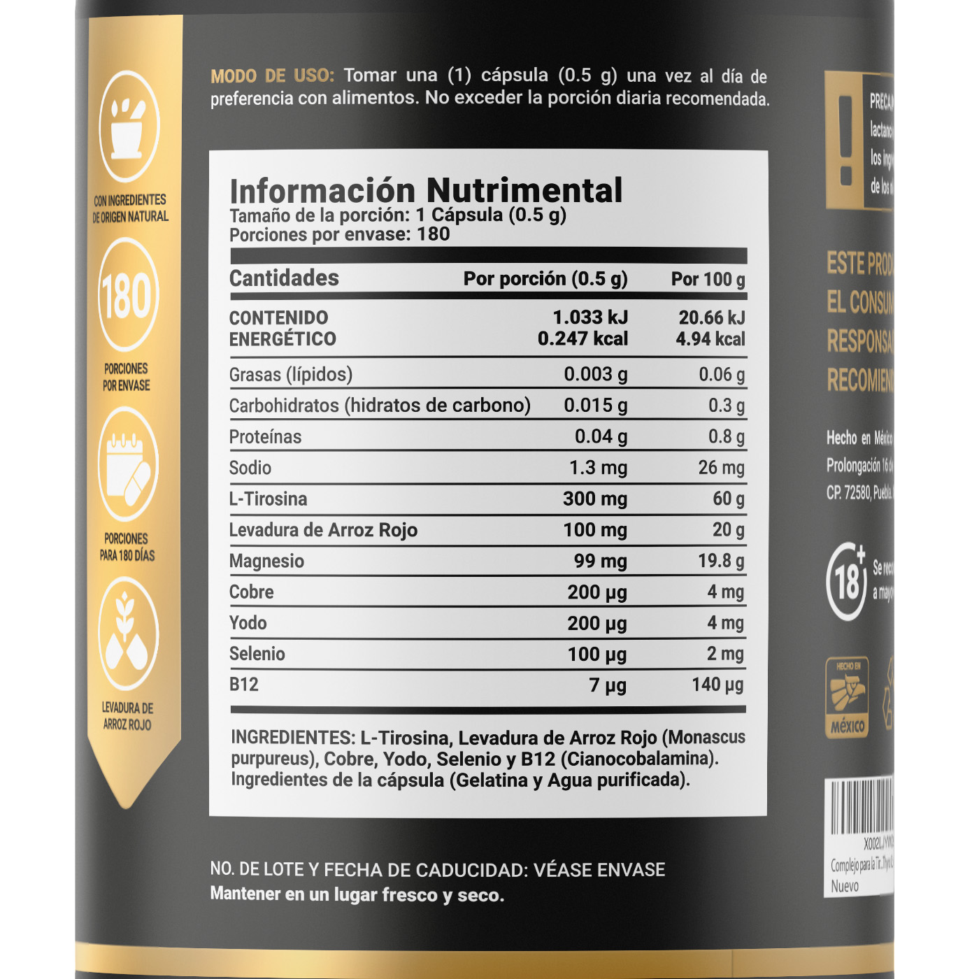 Foto 2 | Thyr Blend 180 Cápsulas Ingredientes Naturales Thyr Blend B Life
